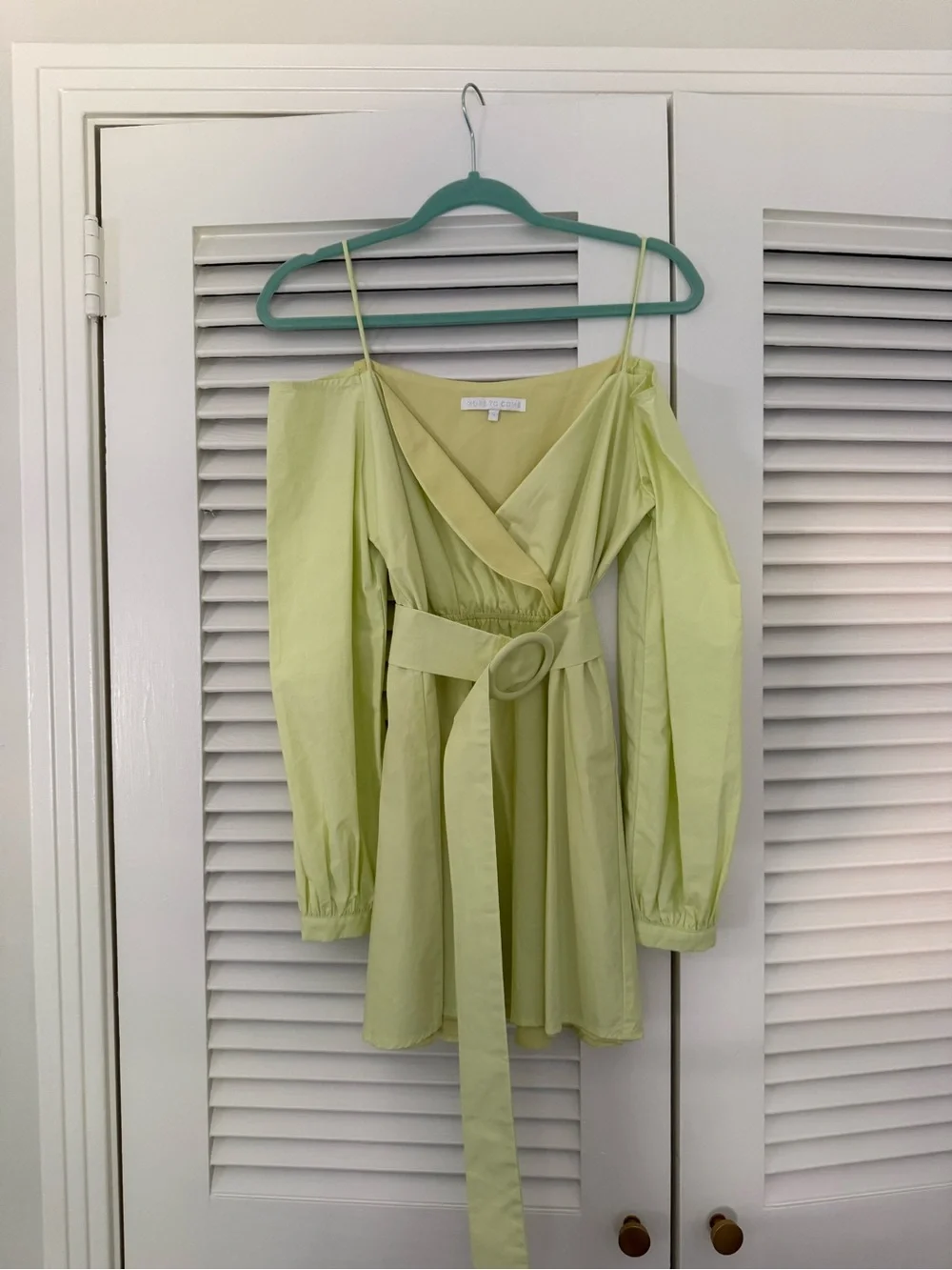 More to Come Belted Mini Dress in Light Yellow